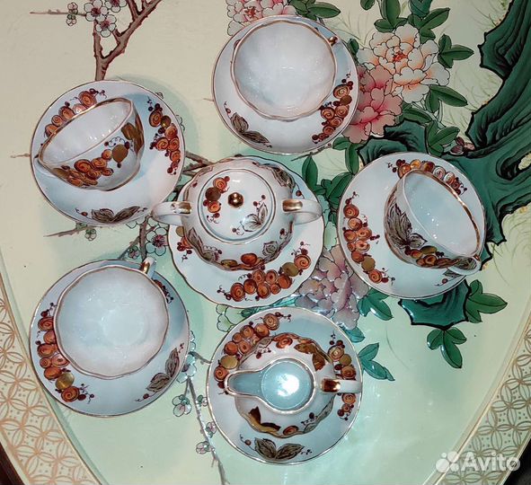 Чайный сервиз золотой виноград лфз