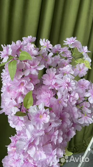 Искусственные цветы ветки цветущей вишни