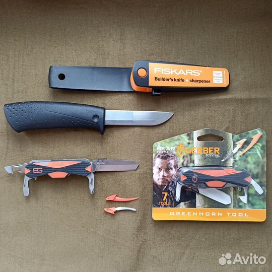 Нож с точилкой Фискарс Fiskars новый