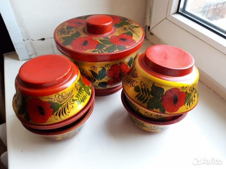 Хохлома. Набор 7 предметов из дерева