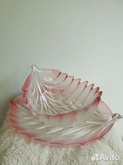 Ваза конфетница чешское стекло