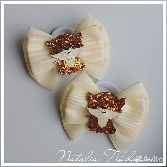 Осенние бантики с лисичками
