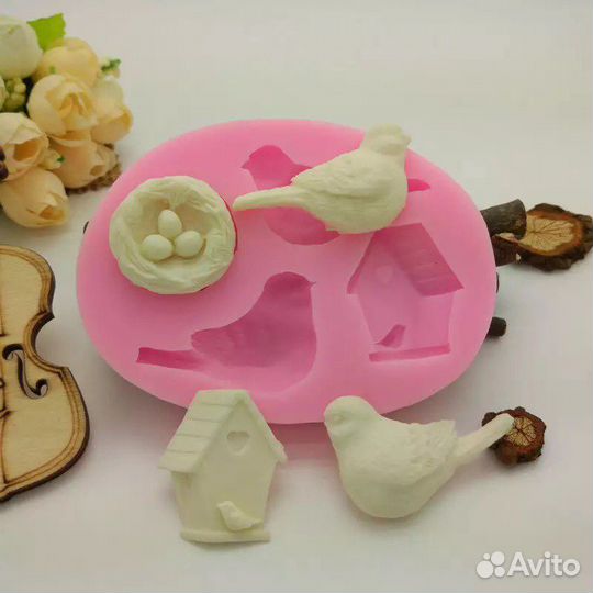 Молд силиконовый Пасхальные птички и другие