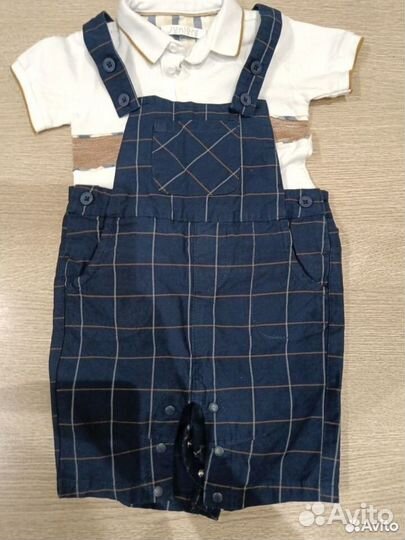 Стильный комплект поло комбинезон 74-80