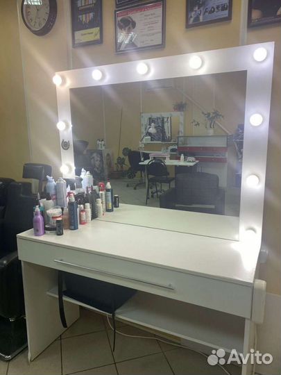 Гримерное зеркало с лампочками