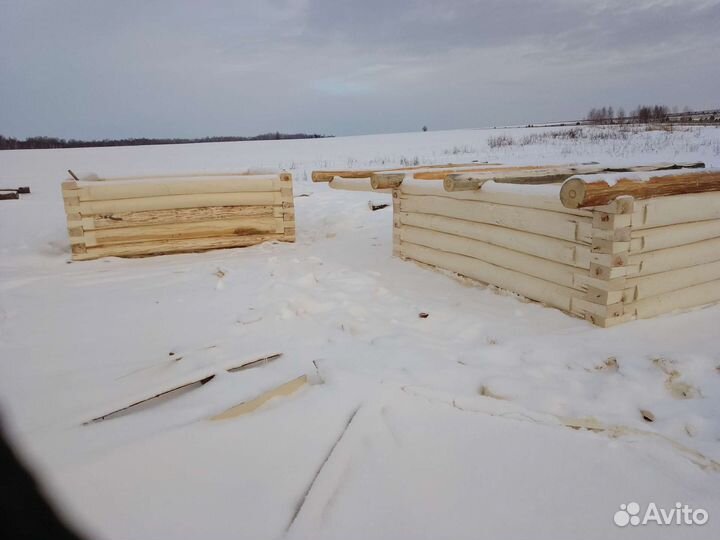 Сруб бани из липы
