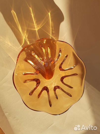 Конфетница / сухарница цветное стекло СССР ретро