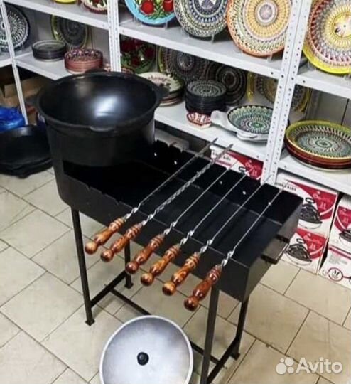 Мангал с печкой на Казан 10л