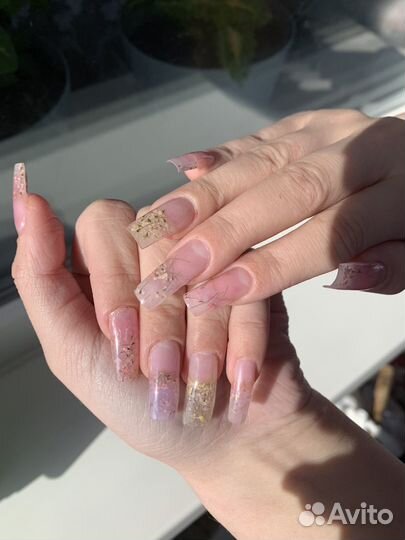 Маникюр с покрытием наращивание