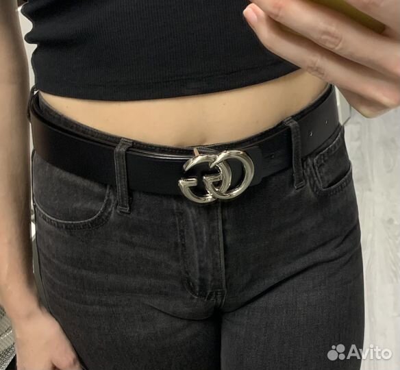 Ремень женский gucci черный