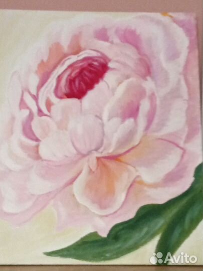 Картина маслом. Пион