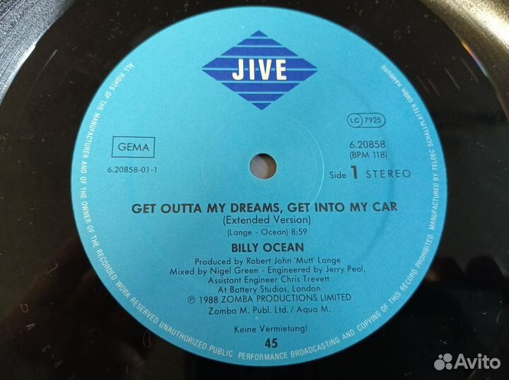 Billy Ocean Get Outta My Dreams Get Into My Car