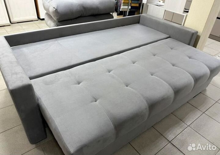 Прямой диван-еврокнижка с механизмом пантограф