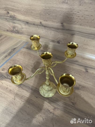 Подсвечник металлический винтажный