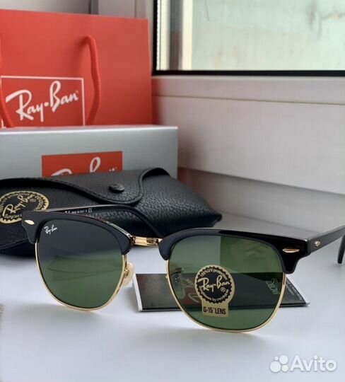 Очки ray ban clubmaster зеленые
