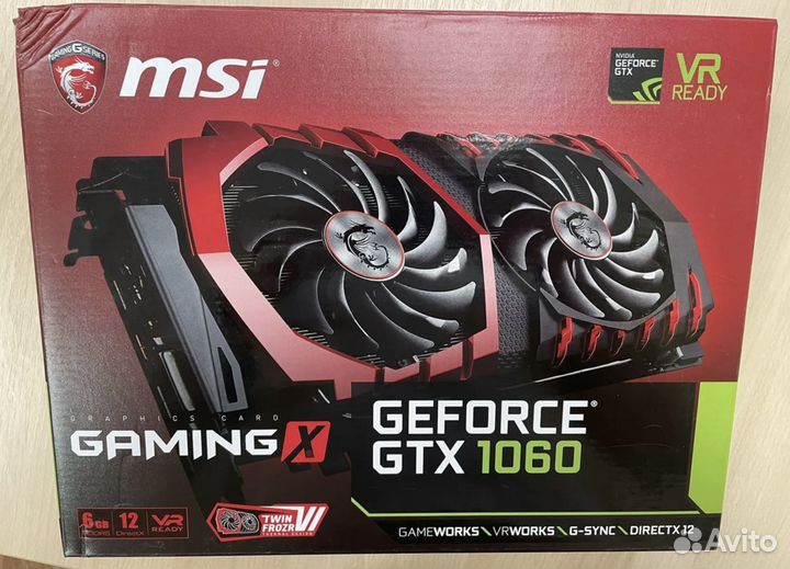Видеокарта MSI gaming X GTX 1060 6GB