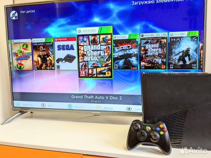 Xbox 360S 320gb + 50игр + Сега + денди
