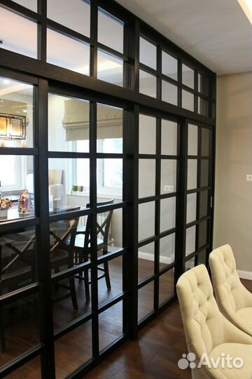 Прегородка в комнату. Двери-купе на заказ. Мебель