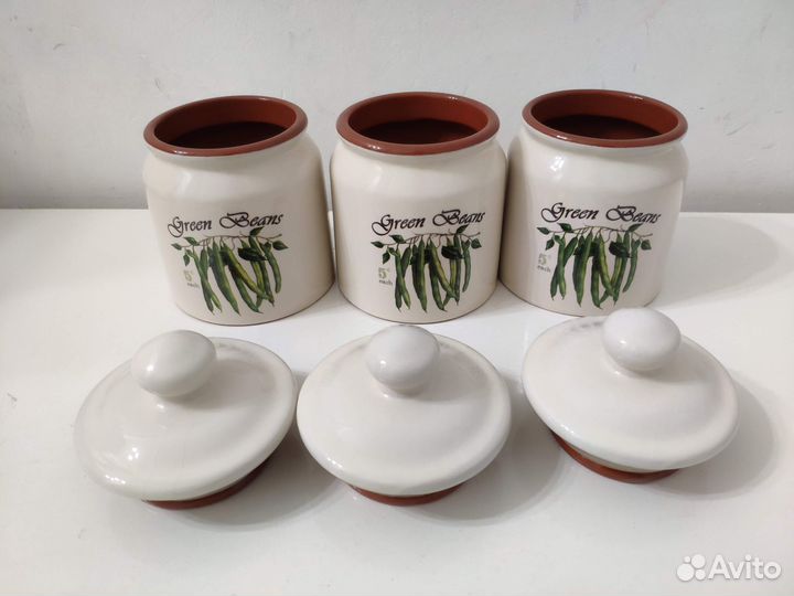 Набор для кухни банки для сыпучих специй керамика