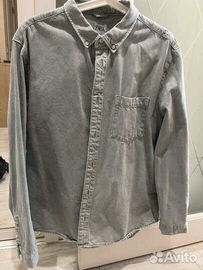 Джинсовая рубашка zara (S/M)