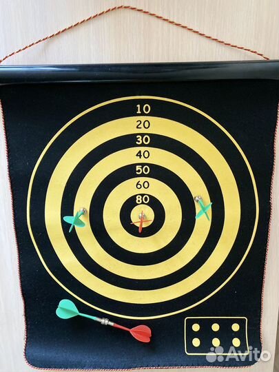 Дартс магнитный, двусторонний в тубе 47см/41см