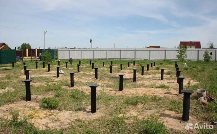 Винтовые сваи, геошурупы с установкой