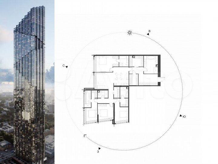 4-к. квартира, 188,9 м², 68/85 эт.