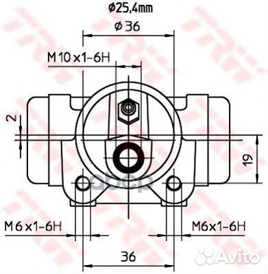 Цилиндр тормозной колесный L,R TRW BWL204 BWL20