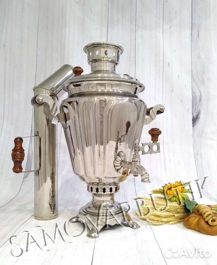 Самовар на дровах Рюмка гранная Тула 5л