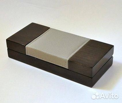 Футляр для 2 монет ячейка 48 мм дерево лак нубук