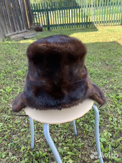 Норковая шапка мужская ушанка