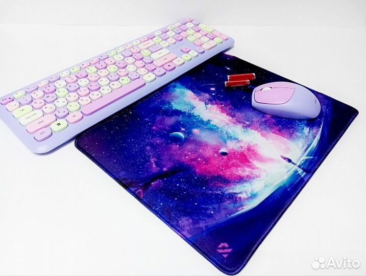 Комплект беспроводная клавиатура+мышь+коврик