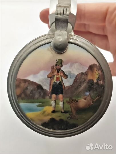 Антикварная пивная кружка, 19 век. Германия