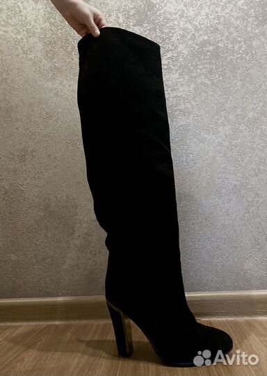 Сапоги ботфорты замшевые женские 37