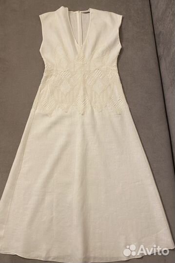 Платье длинное белое Zara M