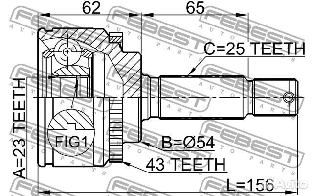 Febest 0410-010A43 ШРУС наружный