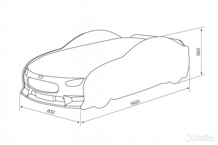 Кровать-машина UNO+матрас
