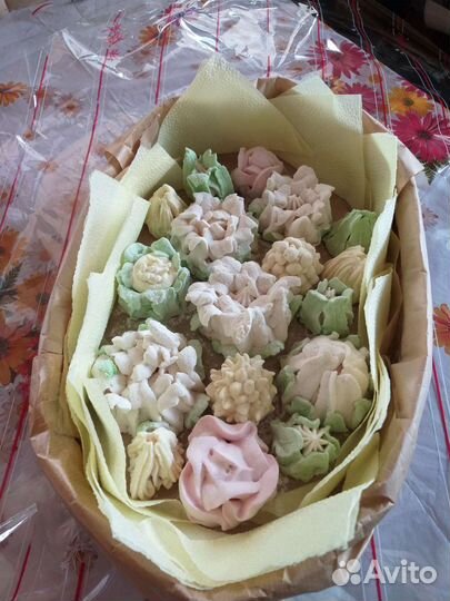 Зефир, зефирные букеты, корзинки