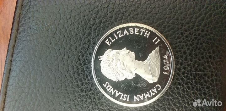 Каймановы острова 1 доллар, 1974 г.Серебро