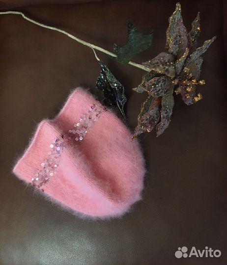 Шапочка из пуха норки ручная работа