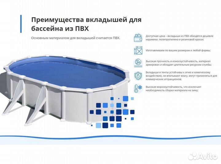 Вкладыш в бассейн пвх