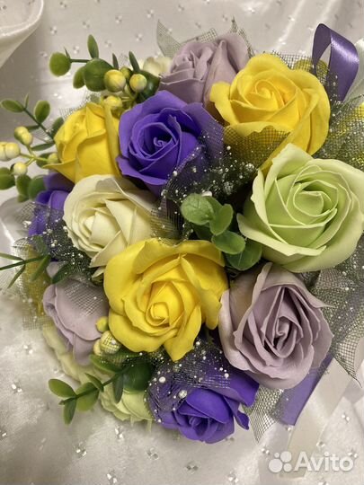 Букет из мыльных роз