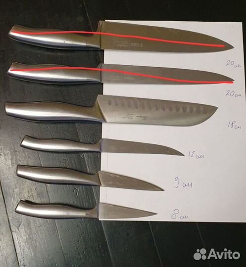 Набор ножей кухонных цельнометаллических