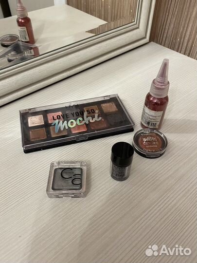 Палетка теней nyx, глиттеры