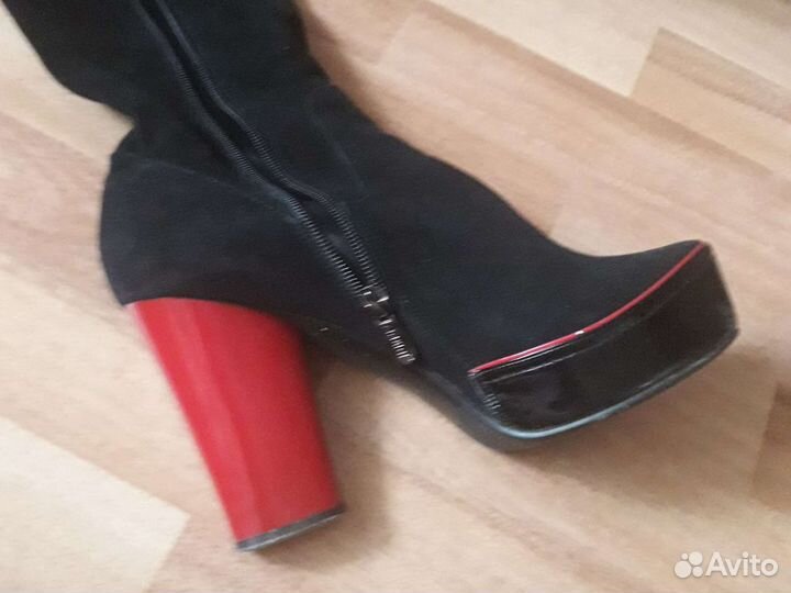 Сапоги натуральная замша