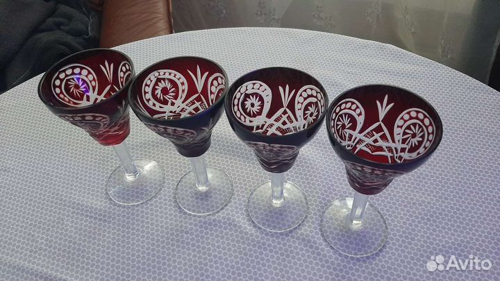 Бокалы марганцевое стекло-хрусталь СССР