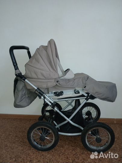 Детская коляска трансформер 2в1 с большими колесам