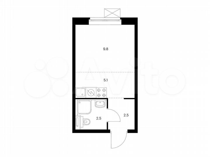 Квартира-студия, 19,9 м², 18/33 эт.