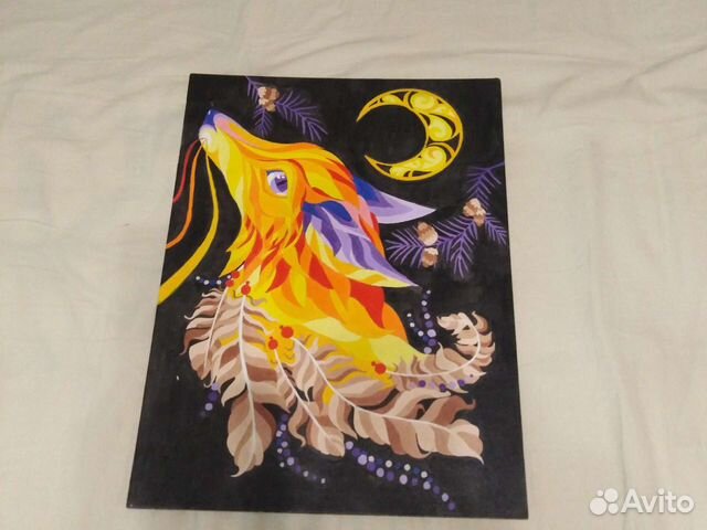 Готовая картина по номерам. Лиса