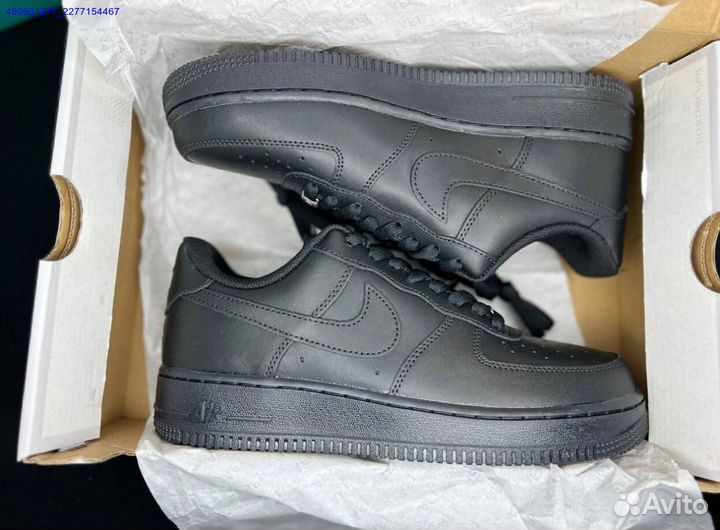 Nike Air Force 1 черные Оригинал Poizon